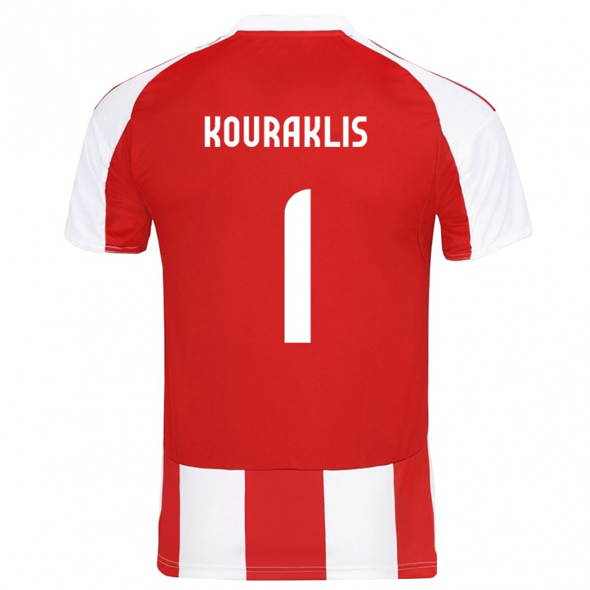 נשים כדורגל גאורגיוס קורקליס #1 אדום לבן ג'רזי ביתית 2025/26