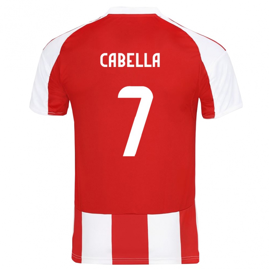 נשים כדורגל רמי קאבלה #7 אדום לבן ג'רזי ביתית 2025/26