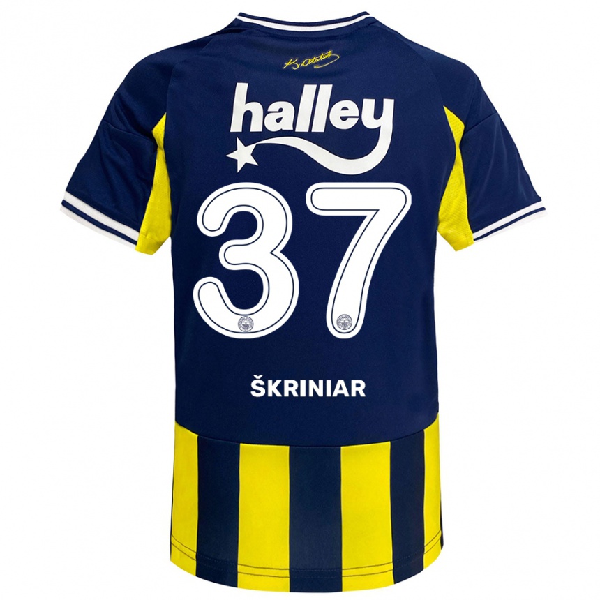 נשים כדורגל מילאן שקריניאר #37 צהוב כחול נייבי לבן ג'רזי ביתית 2025/26