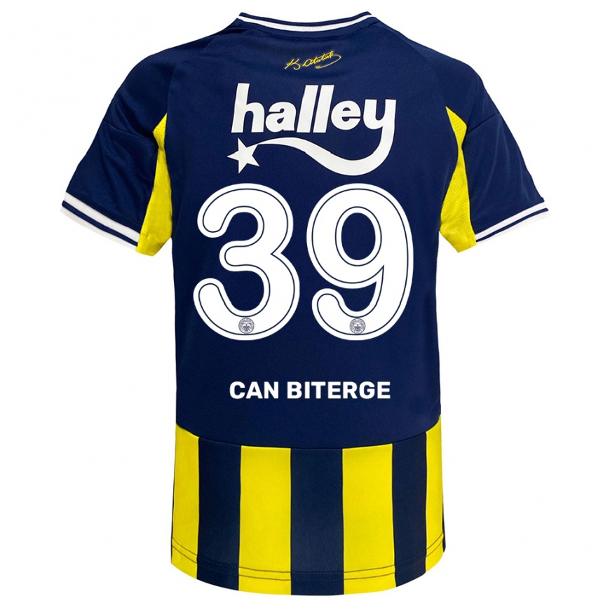 נשים כדורגל Engin Can Biterge #39 צהוב כחול נייבי לבן ג'רזי ביתית 2025/26
