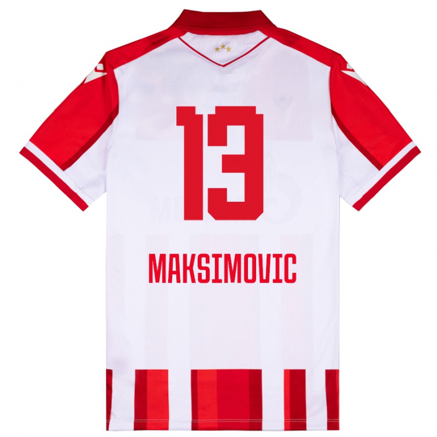 נשים כדורגל Filip Maksimovic #13 אדום לבן ג'רזי ביתית 2025/26