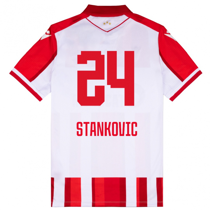 נשים כדורגל ניקולה סטנקוביץ' #24 אדום לבן ג'רזי ביתית 2025/26