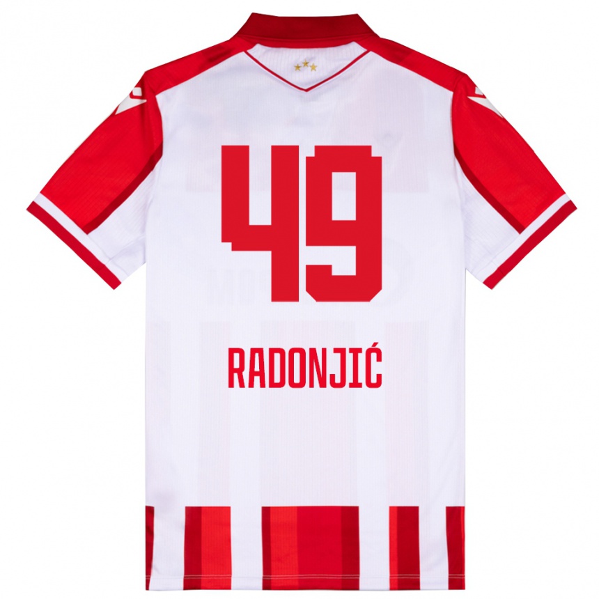 נשים כדורגל נמניה ראדוניץ' #49 אדום לבן ג'רזי ביתית 2025/26