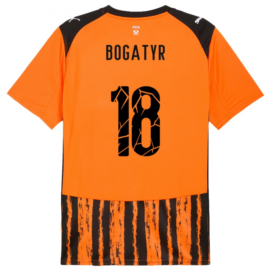 נשים כדורגל Mykyta Bogatyr #18 כתום שחור ג'רזי ביתית 2025/26