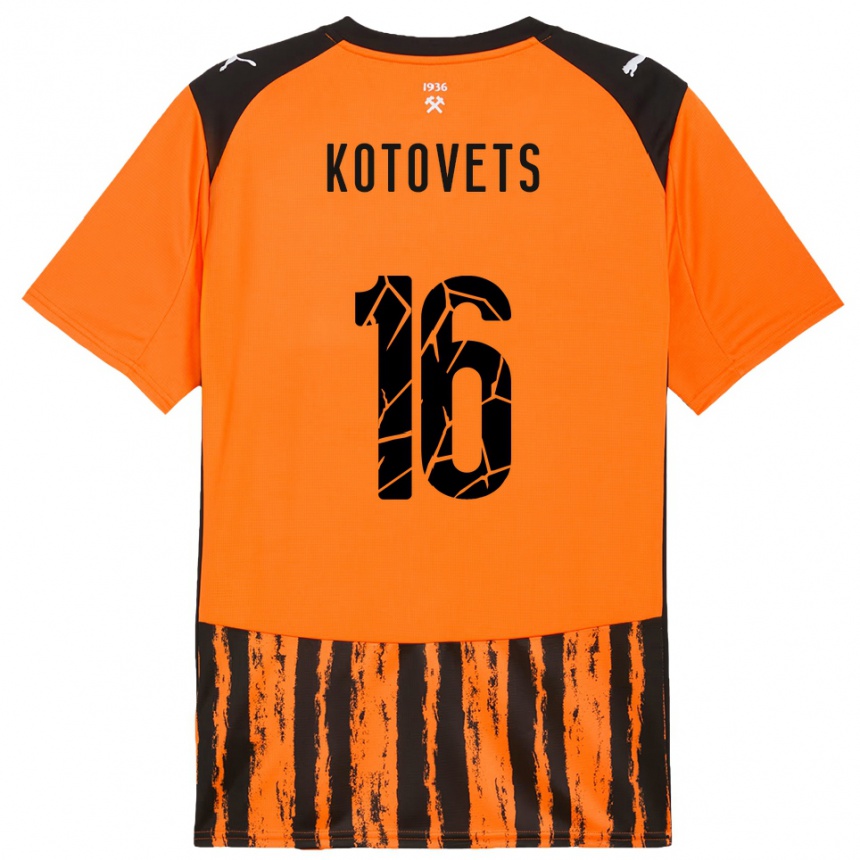 נשים כדורגל Tetiana Kotovets #16 כתום שחור ג'רזי ביתית 2025/26