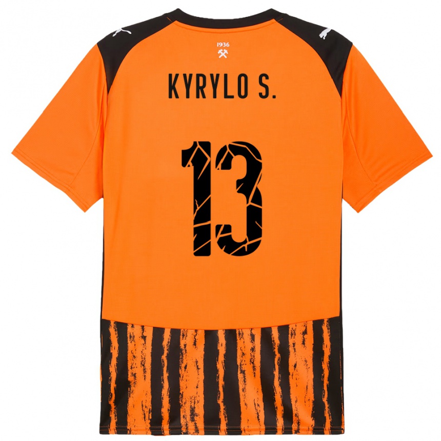 נשים כדורגל Kyrylo Savchenko #13 כתום שחור ג'רזי ביתית 2025/26