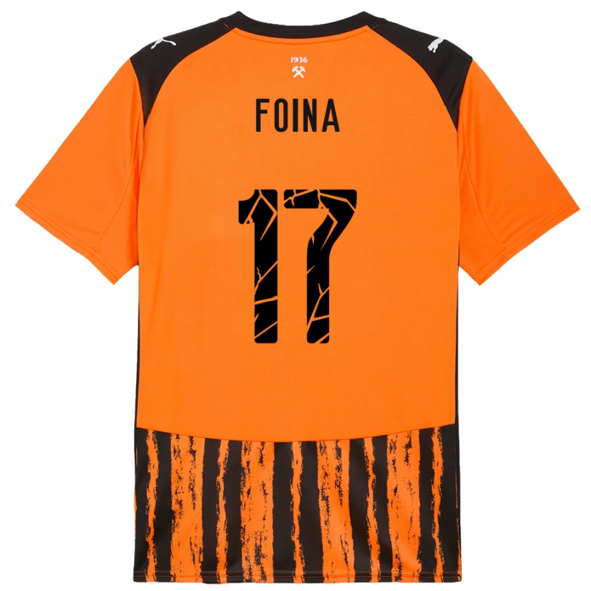 נשים כדורגל Arseniy Foina #17 כתום שחור ג'רזי ביתית 2025/26