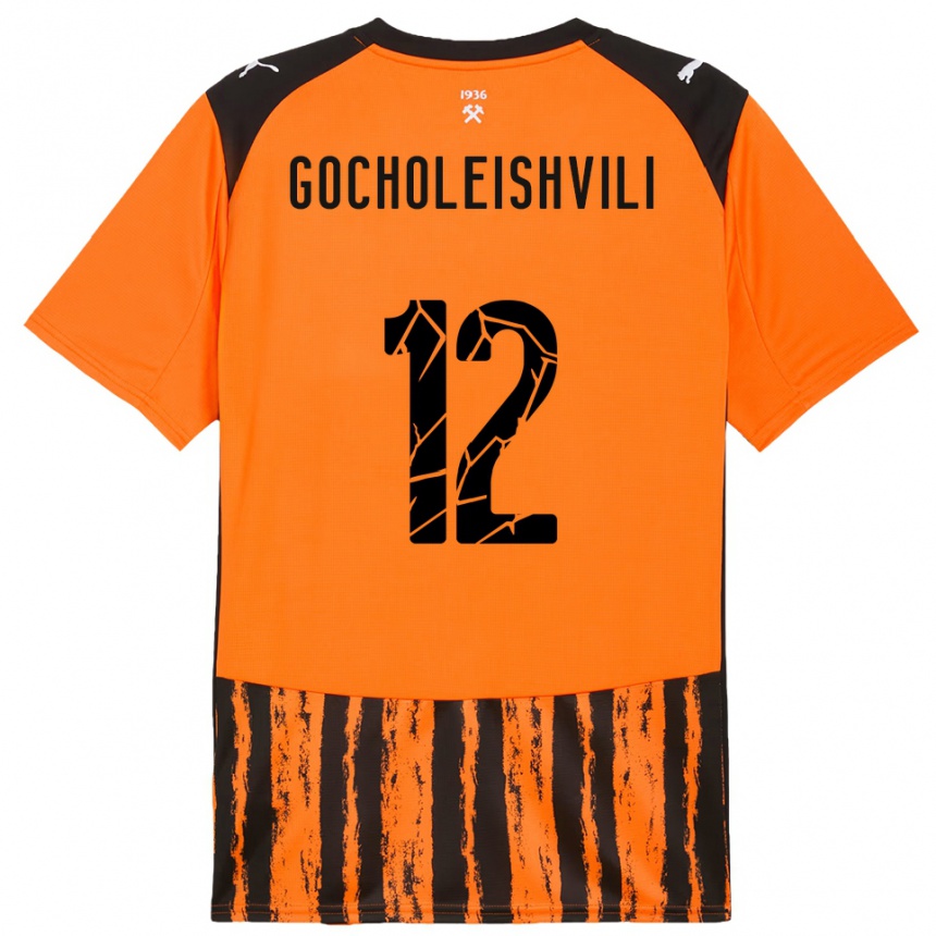 נשים כדורגל גיורגי גוצ'וליישווילי #12 כתום שחור ג'רזי ביתית 2025/26