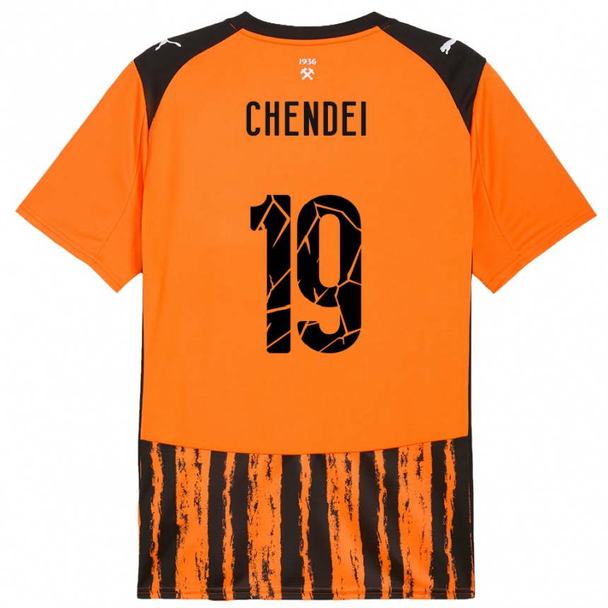 נשים כדורגל Nataliia Chendei #19 כתום שחור ג'רזי ביתית 2025/26