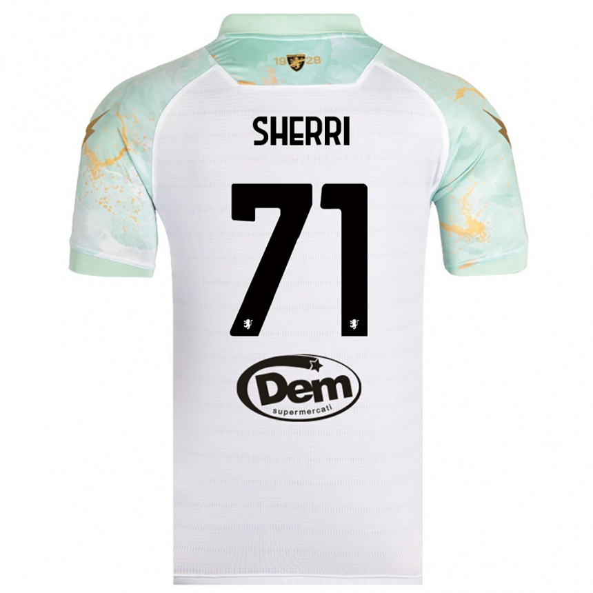 נשים כדורגל אלן שרי #71 לבן שחור הרחק ג'רזי 2025/26