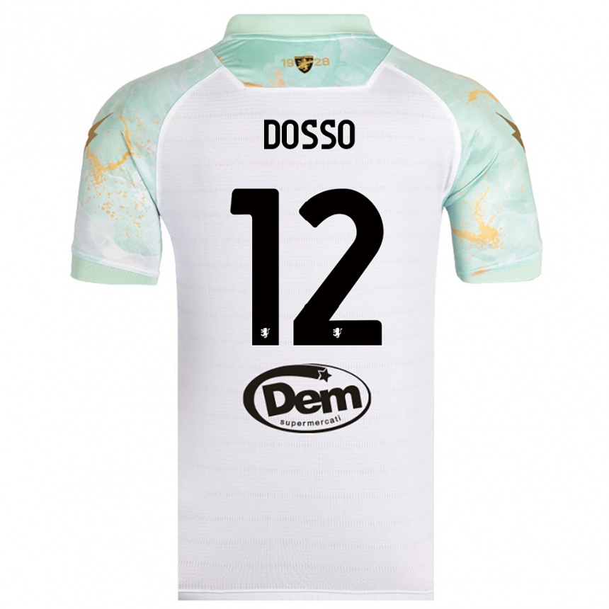 נשים כדורגל אבובאקה דוסו #12 לבן שחור הרחק ג'רזי 2025/26