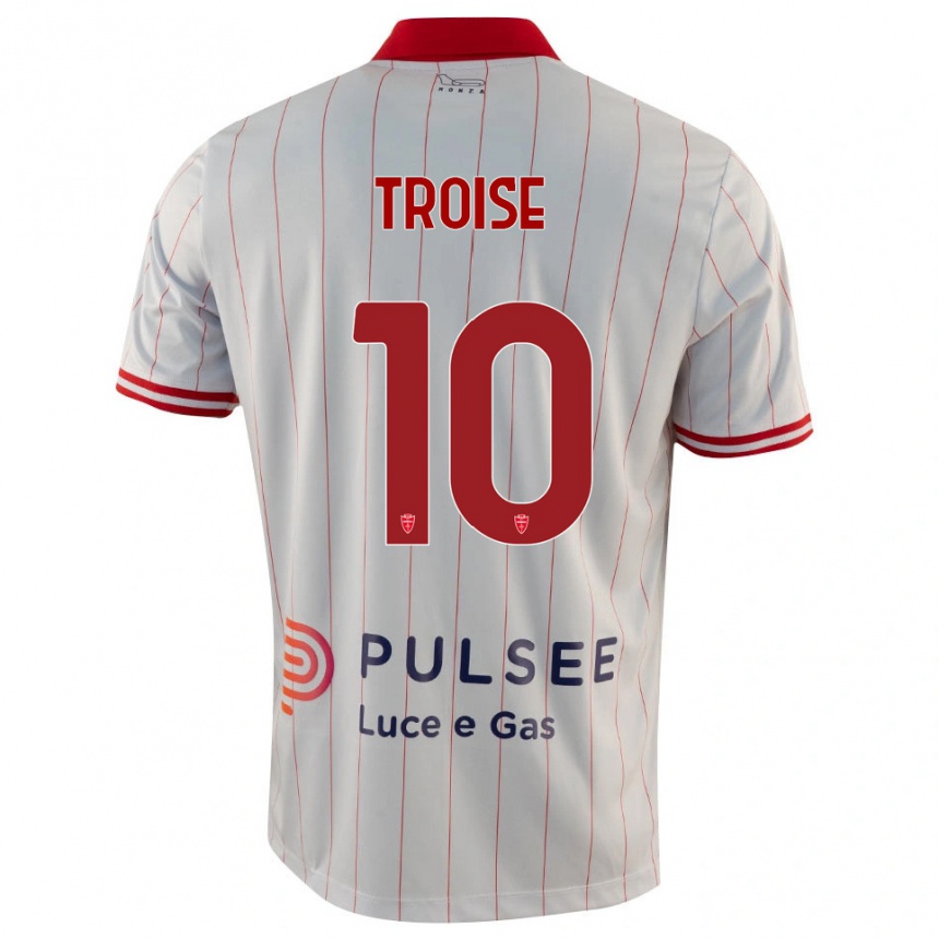 נשים כדורגל Antonio Troise #10 לבן אדום כחול הרחק ג'רזי 2025/26