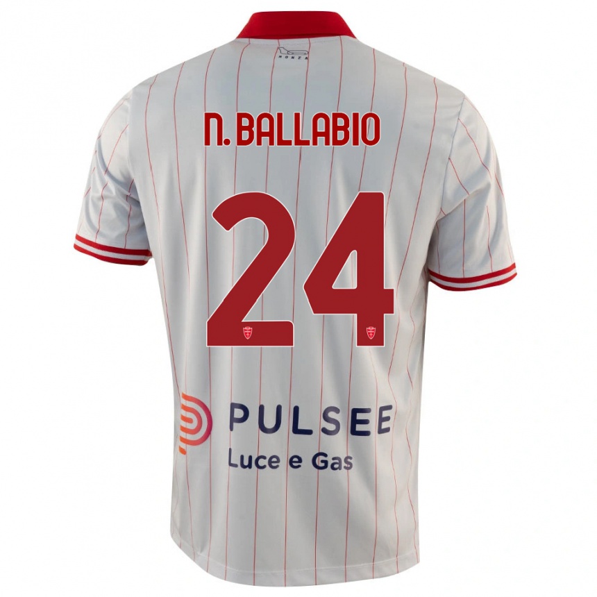 נשים כדורגל Nicolò Ballabio #24 לבן אדום כחול הרחק ג'רזי 2025/26