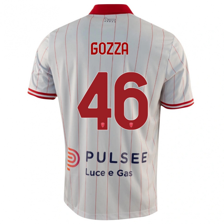 נשים כדורגל Luca Gozza #46 לבן אדום כחול הרחק ג'רזי 2025/26