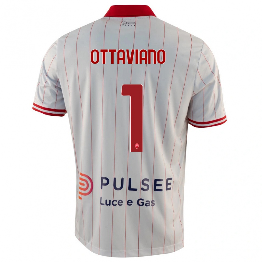 נשים כדורגל Alessandro Ottaviano #1 לבן אדום כחול הרחק ג'רזי 2025/26