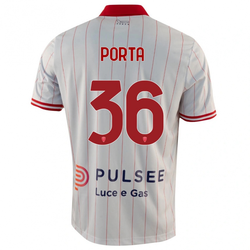 נשים כדורגל Matteo Porta #36 לבן אדום כחול הרחק ג'רזי 2025/26 נשים כדורגל Matteo Porta #36 לבן אדום כחול הרחק ג'רזי 2025/26