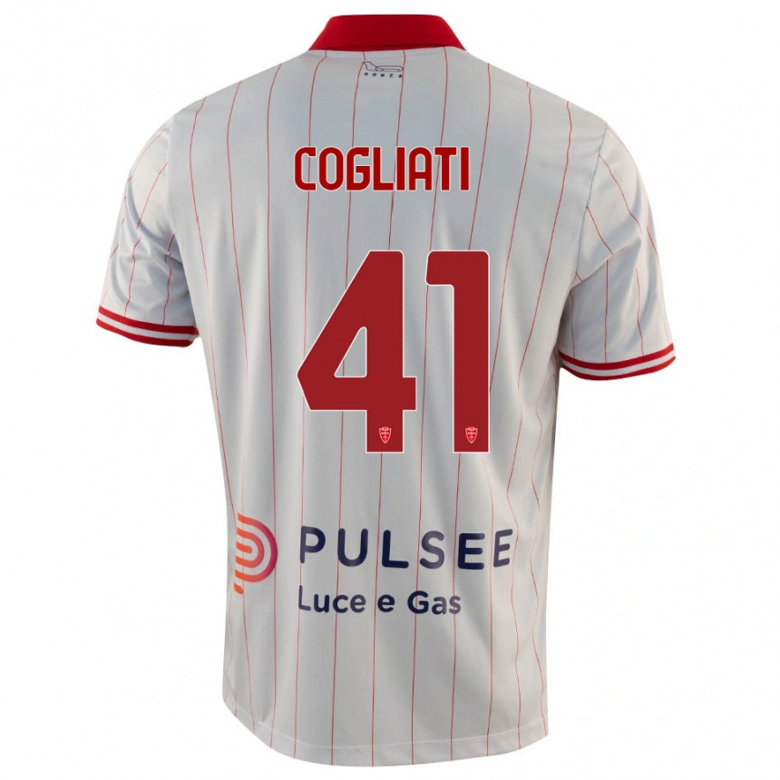 נשים כדורגל Andrea Cogliati #41 לבן אדום כחול הרחק ג'רזי 2025/26