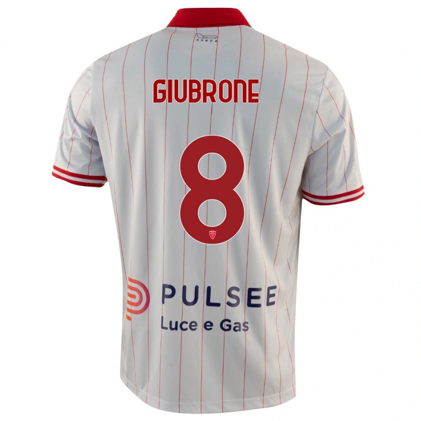 נשים כדורגל מריו גיאברונה #8 לבן אדום כחול הרחק ג'רזי 2025/26