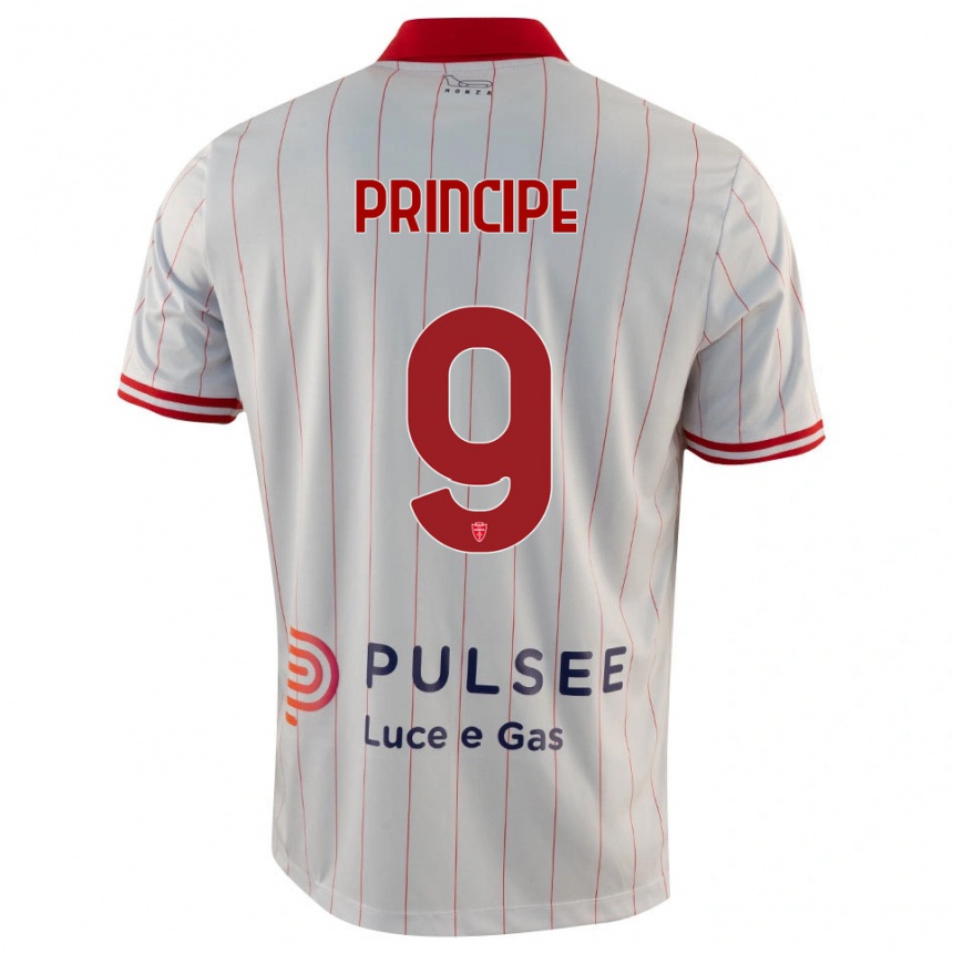 נשים כדורגל Tommaso Principe #9 לבן אדום כחול הרחק ג'רזי 2025/26