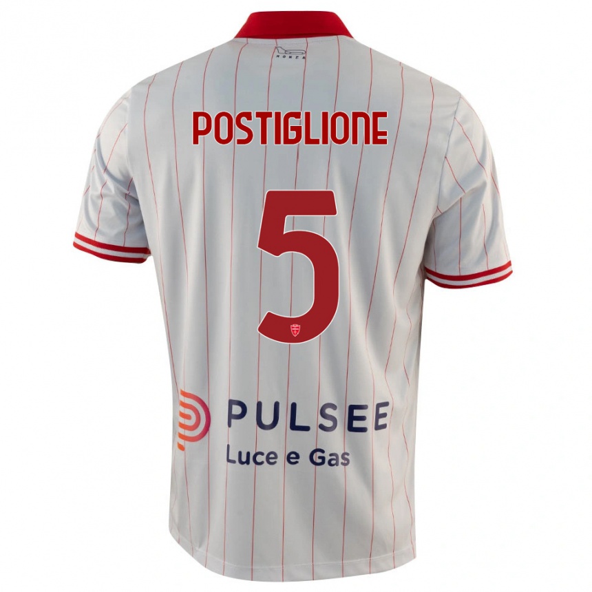 נשים כדורגל Nicolò Postiglione #5 לבן אדום כחול הרחק ג'רזי 2025/26