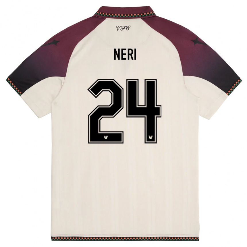 נשים כדורגל Filippo Neri #24 קרם בורדו הרחק ג'רזי 2025/26