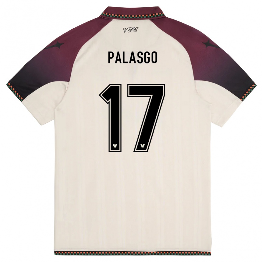 נשים כדורגל Gianmarco Palasgo #17 קרם בורדו הרחק ג'רזי 2025/26