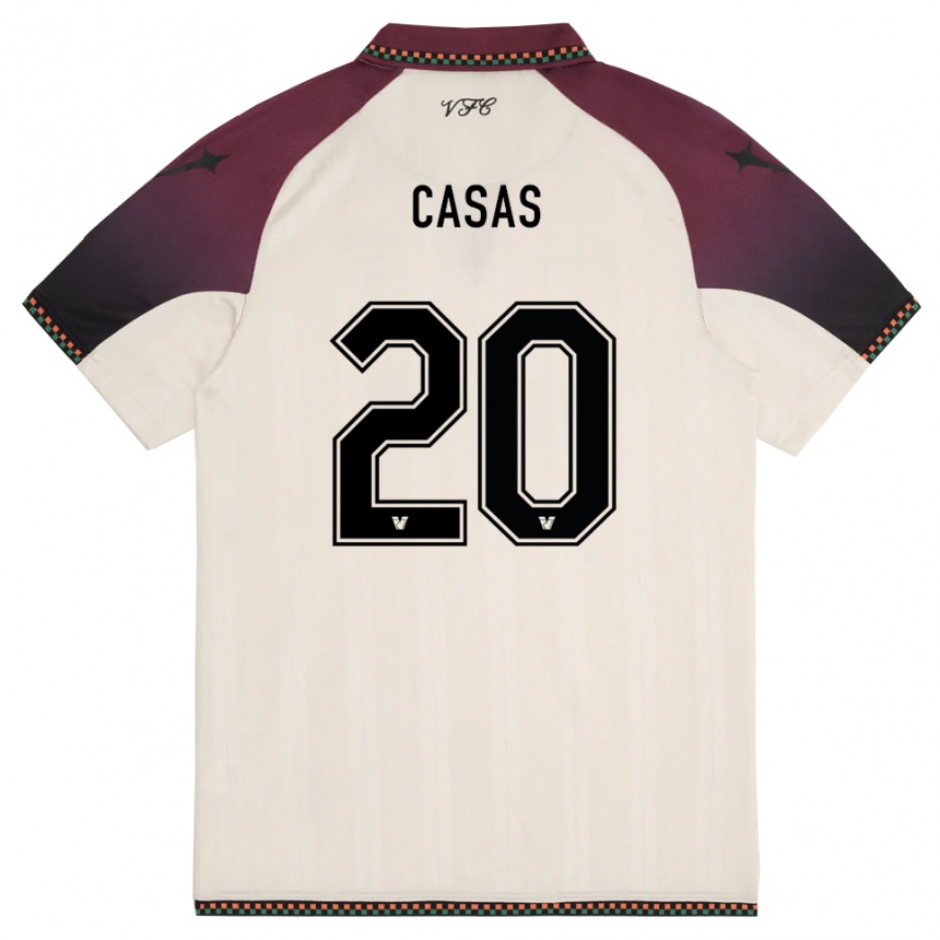 נשים כדורגל Antonio Casas #20 קרם בורדו הרחק ג'רזי 2025/26