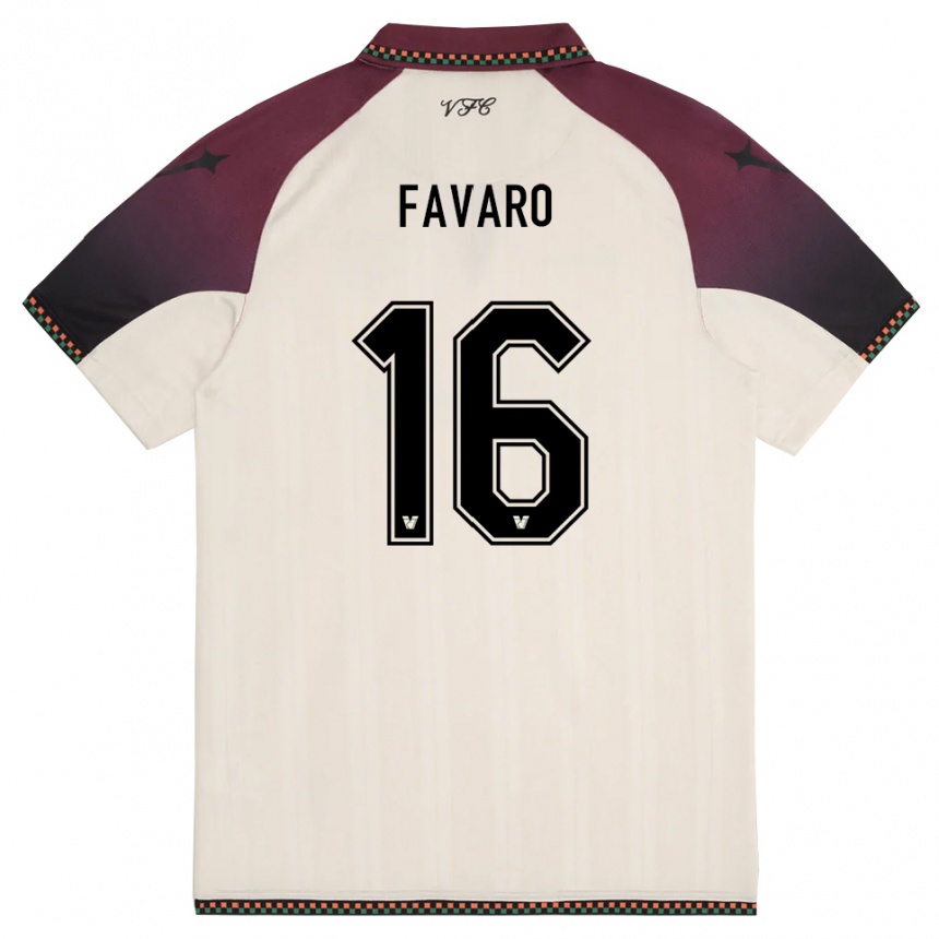 נשים כדורגל Federico Favaro #16 קרם בורדו הרחק ג'רזי 2025/26