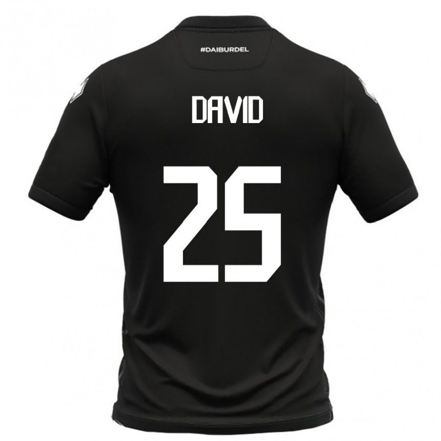 נשים כדורגל אנטוניו דייוויד #25 שחור לבן הרחק ג'רזי 2025/26