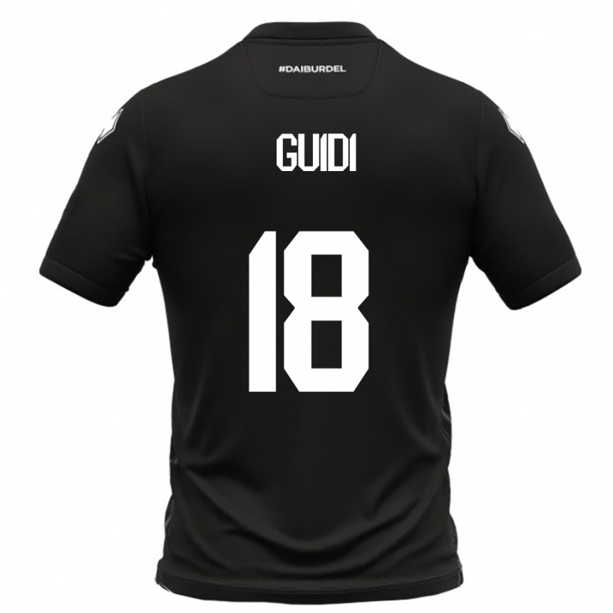 נשים כדורגל Matteo Guidi #18 שחור לבן הרחק ג'רזי 2025/26