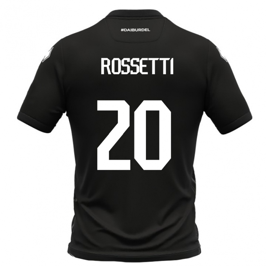 נשים כדורגל Maurizio Rossetti #20 שחור לבן הרחק ג'רזי 2025/26