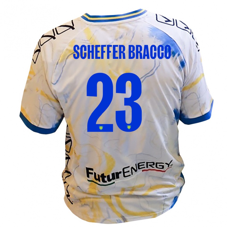 נשים כדורגל מתאו שפר בראקו #23 לבן צהוב כחול הרחק ג'רזי 2025/26