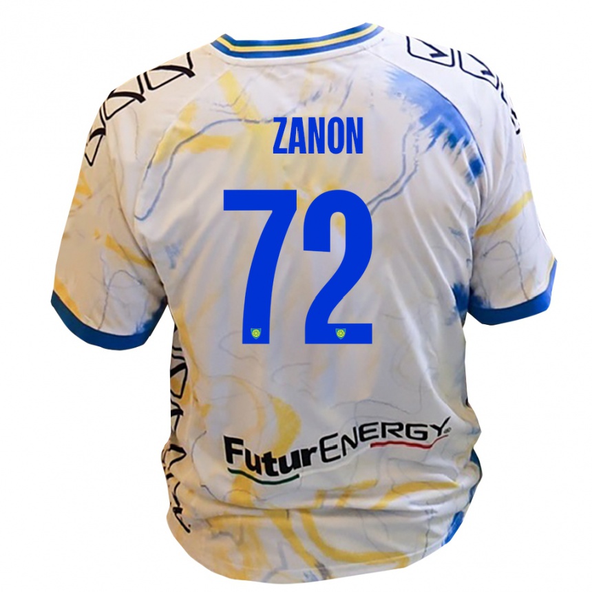 נשים כדורגל סימונה זנון #72 לבן צהוב כחול הרחק ג'רזי 2025/26