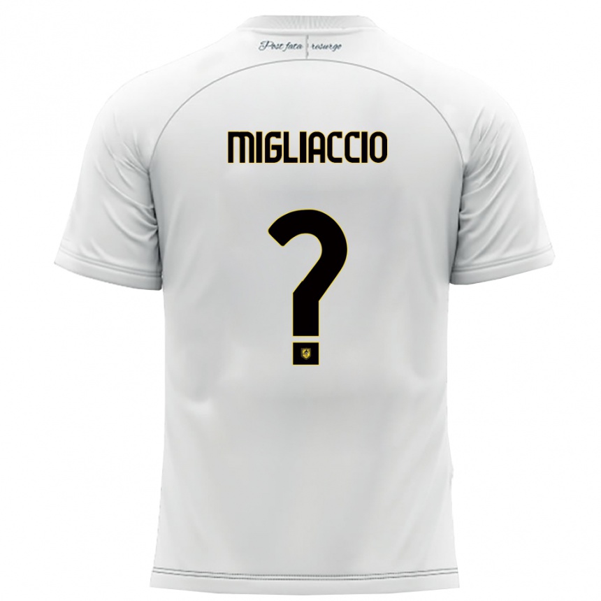 נשים כדורגל Massimo Migliaccio #0 לבן צהוב הרחק ג'רזי 2025/26