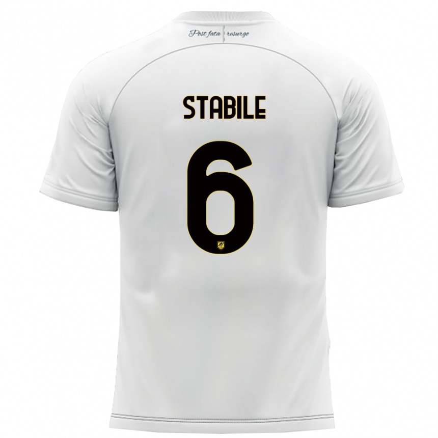 נשים כדורגל ג׳יאקומו סטאבילה #6 לבן צהוב הרחק ג'רזי 2025/26