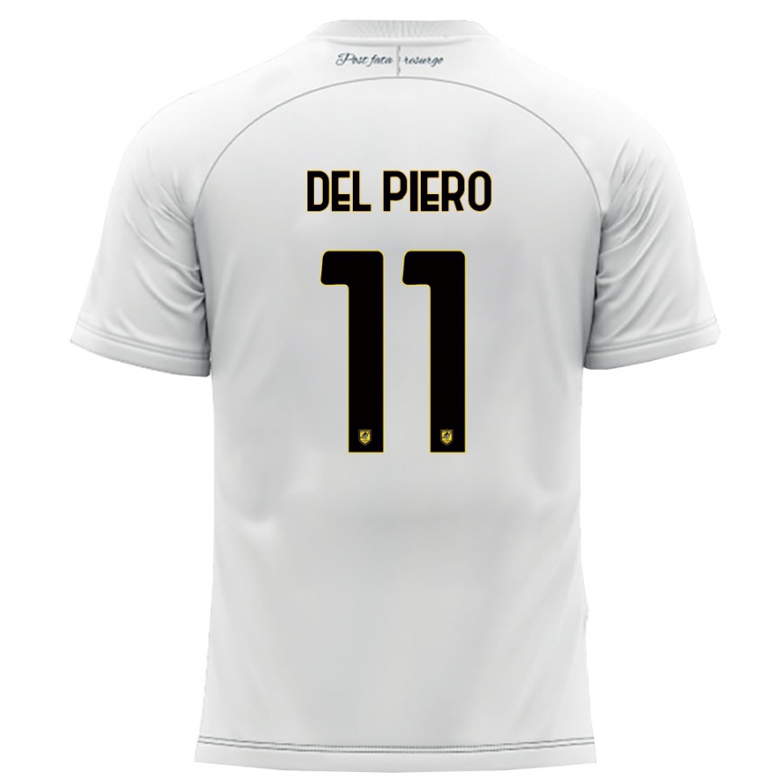 נשים כדורגל לורנזו דל פיירו #11 לבן צהוב הרחק ג'רזי 2025/26