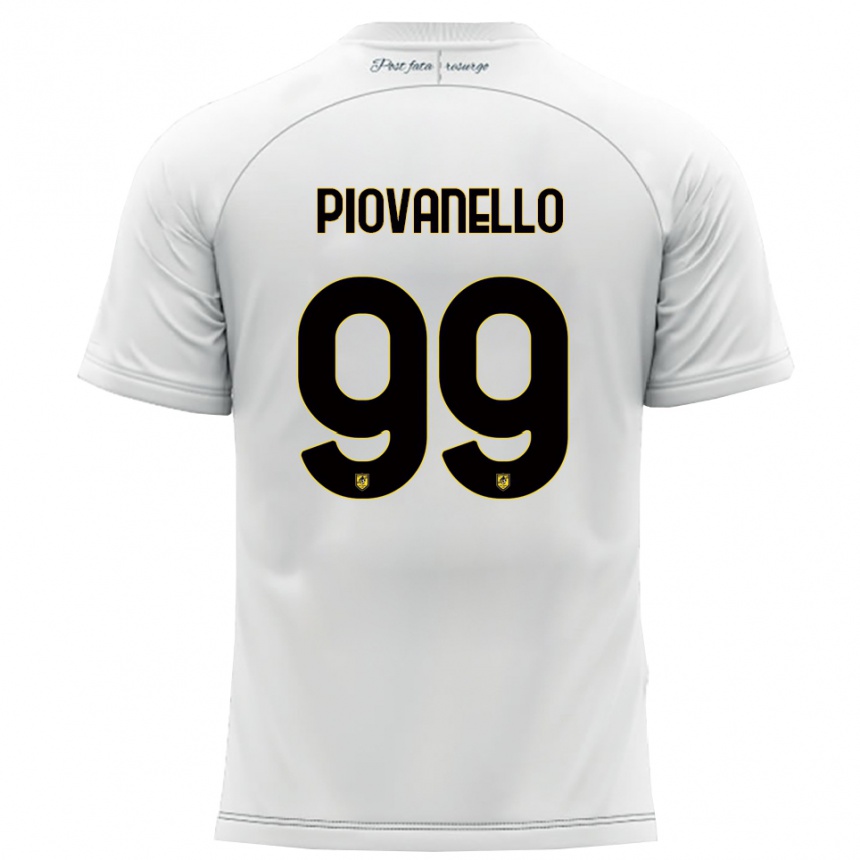 נשים כדורגל Enrico Piovanello #99 לבן צהוב הרחק ג'רזי 2025/26