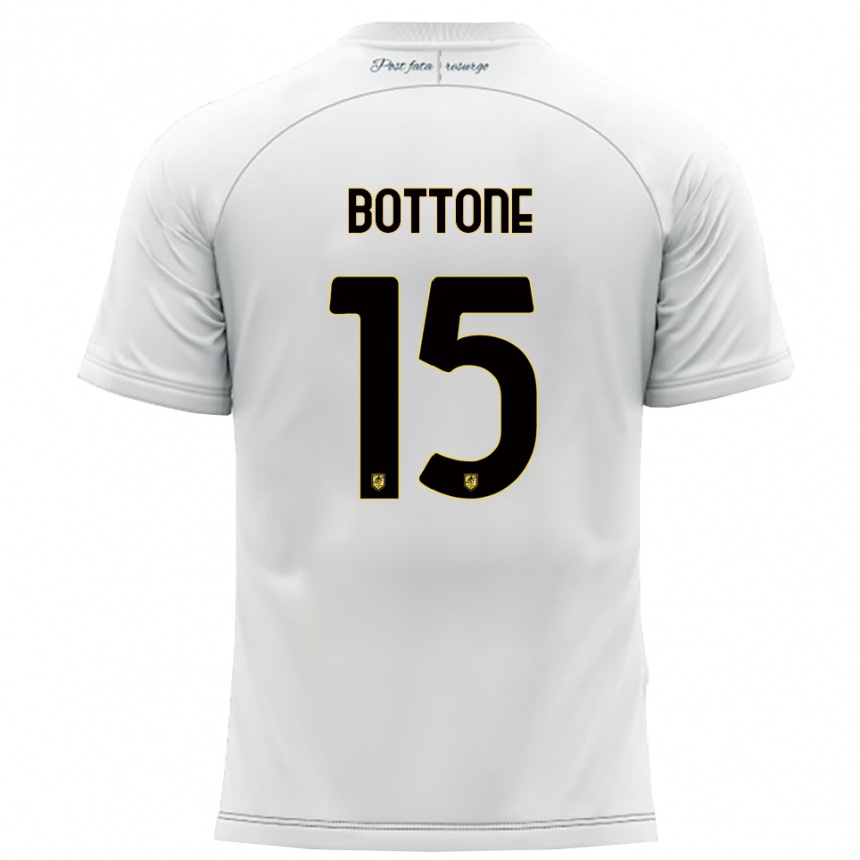 נשים כדורגל Salvatore Bottone #15 לבן צהוב הרחק ג'רזי 2025/26