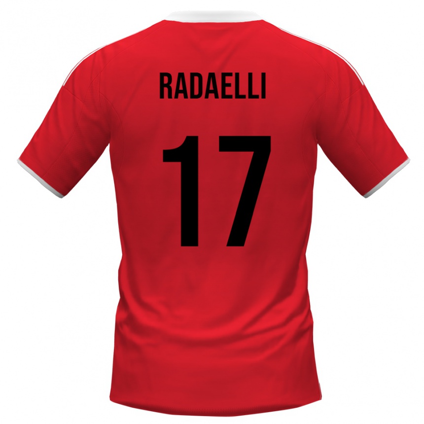 נשים כדורגל Nicolò Radaelli #17 אדום לבן הרחק ג'רזי 2025/26