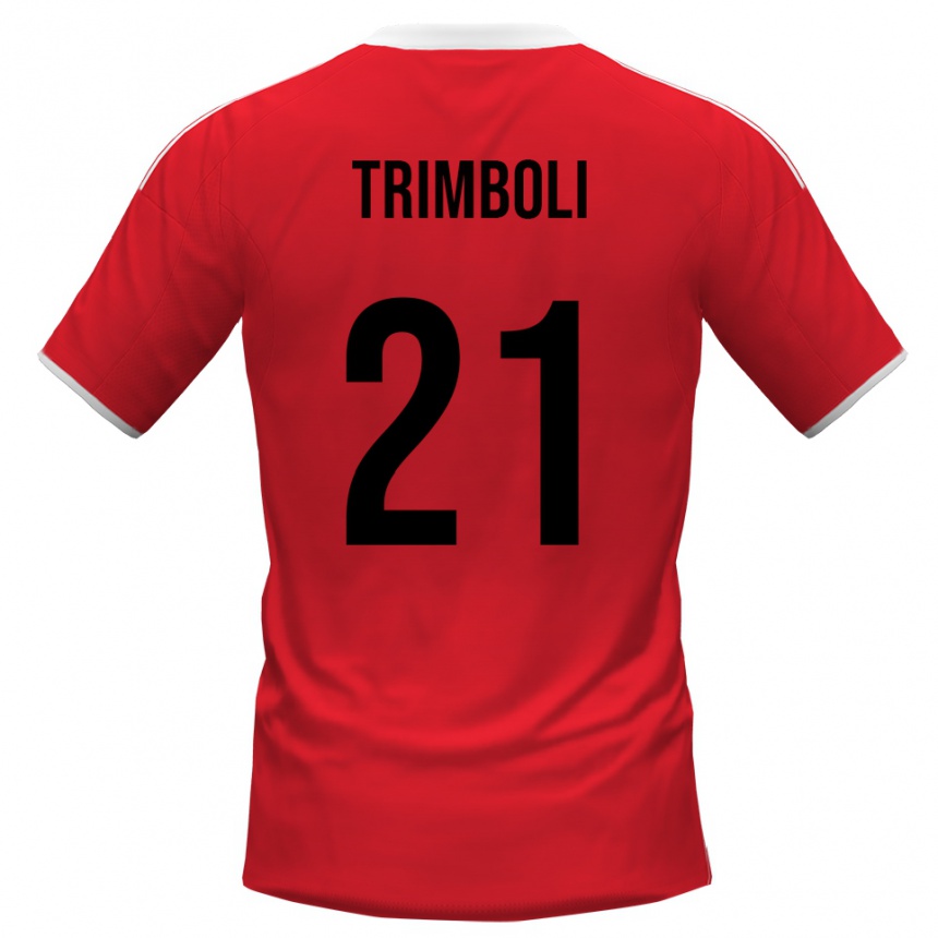 נשים כדורגל סימונה טרימבולי #21 אדום לבן הרחק ג'רזי 2025/26