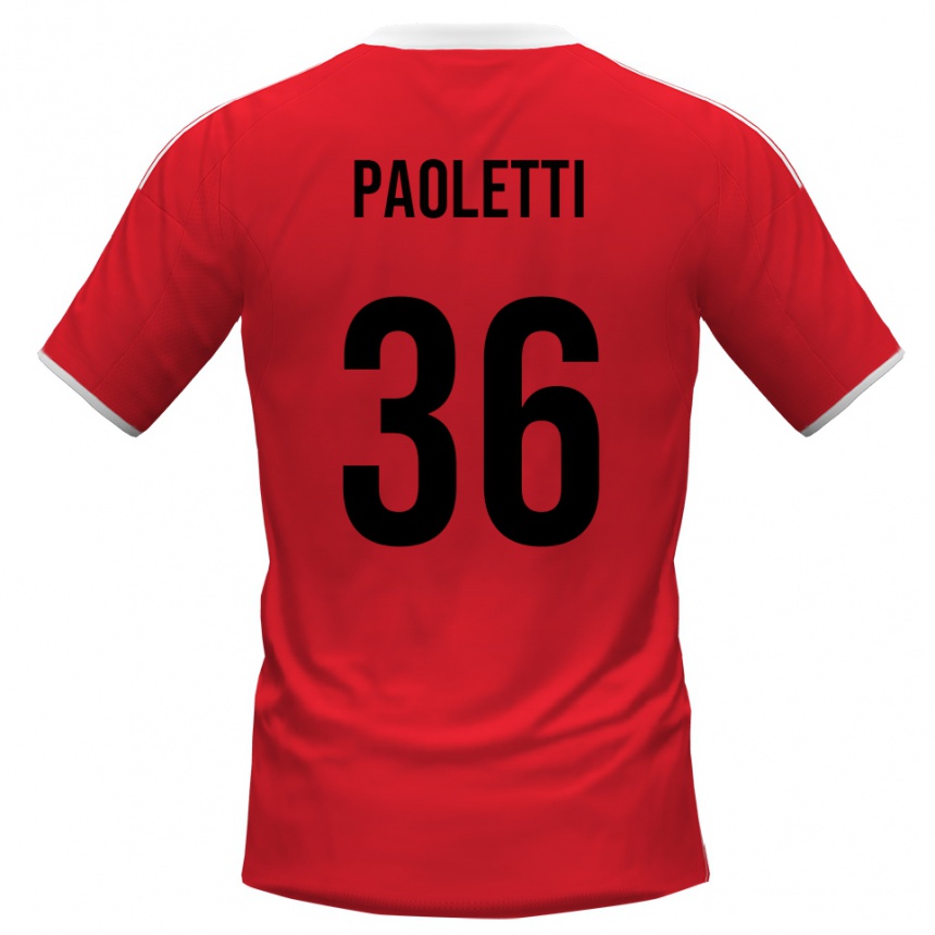נשים כדורגל פלאביו פאולטי #36 אדום לבן הרחק ג'רזי 2025/26
