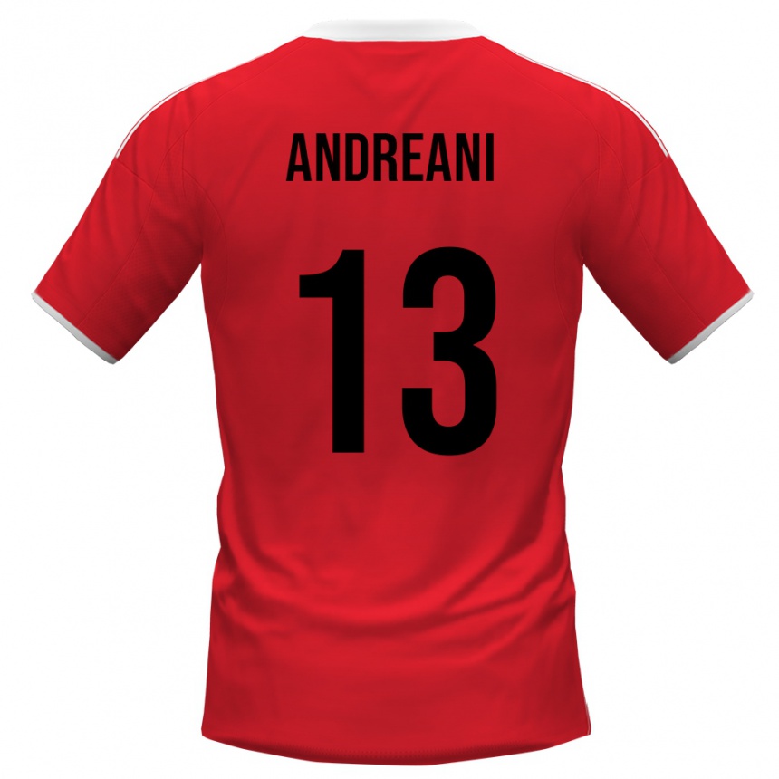 נשים כדורגל Pietro Andreani #13 אדום לבן הרחק ג'רזי 2025/26