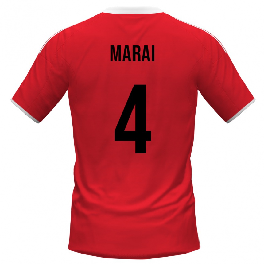 נשים כדורגל כריסטיאן מראי #4 אדום לבן הרחק ג'רזי 2025/26