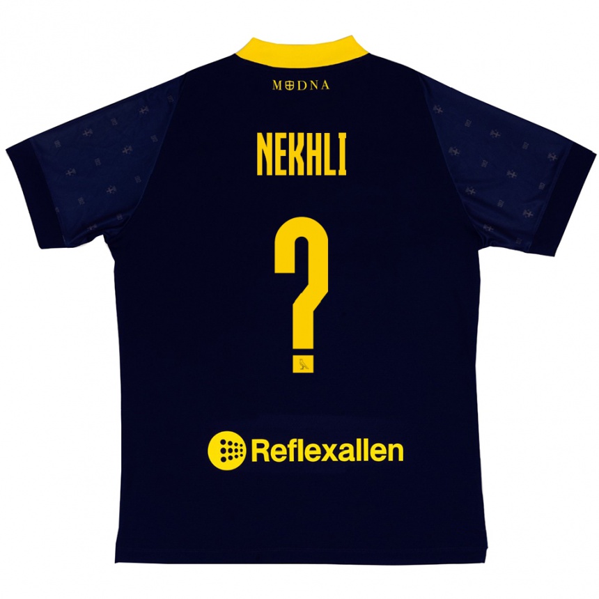 נשים כדורגל Adam Nekhli #0 כחול נייבי צהוב הרחק ג'רזי 2025/26