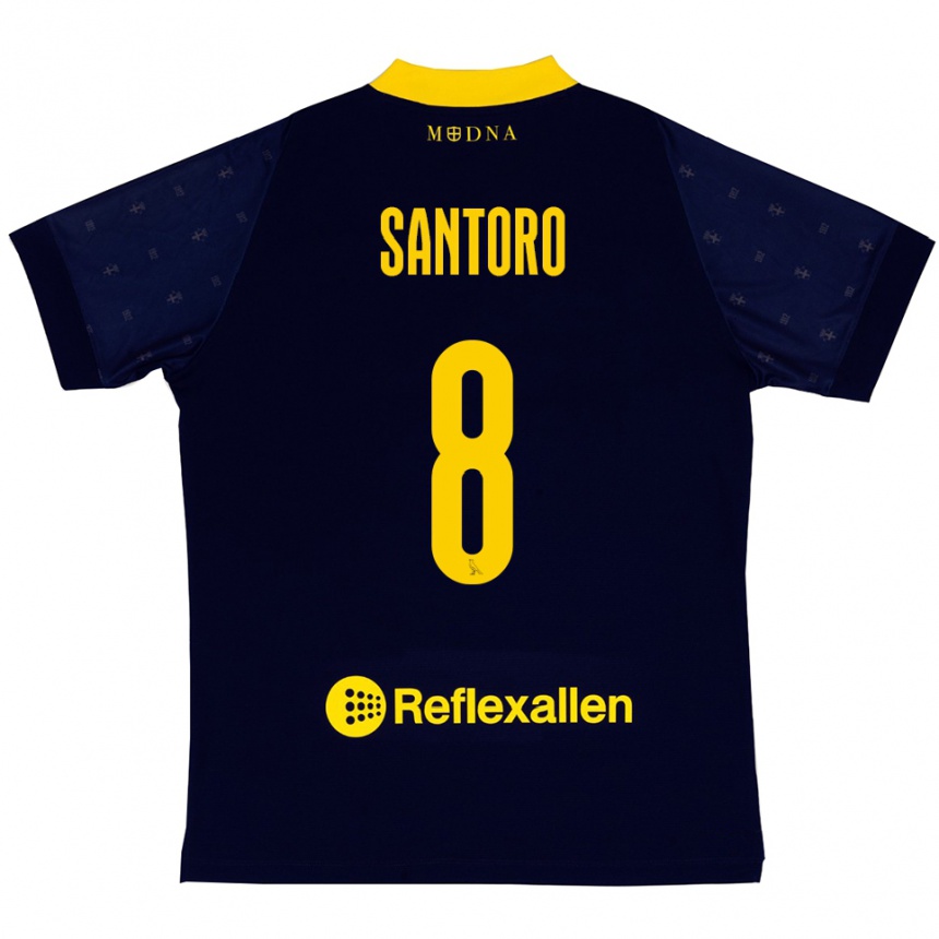 נשים כדורגל Simone Santoro #8 כחול נייבי צהוב הרחק ג'רזי 2025/26