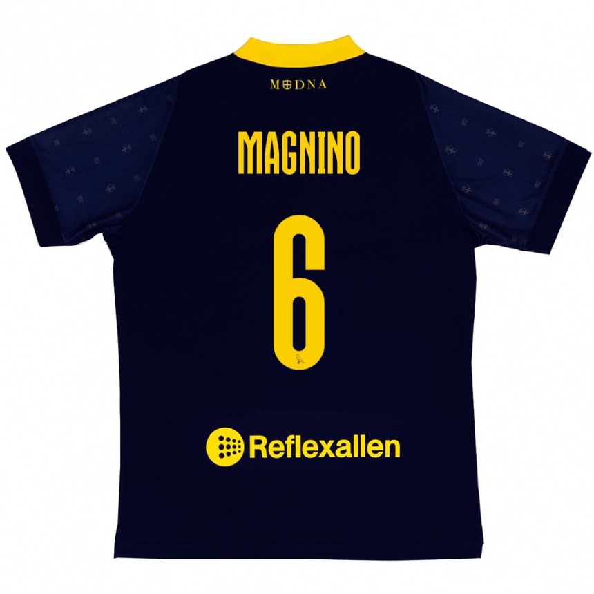 נשים כדורגל לוקה מאנינו #6 כחול נייבי צהוב הרחק ג'רזי 2025/26