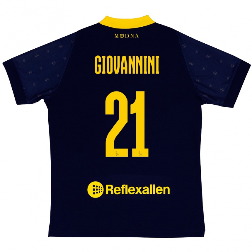 נשים כדורגל רומאו ג'ובאניני #21 כחול נייבי צהוב הרחק ג'רזי 2025/26