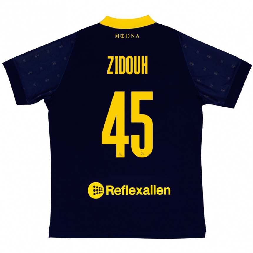 נשים כדורגל טאהה זידו #45 כחול נייבי צהוב הרחק ג'רזי 2025/26