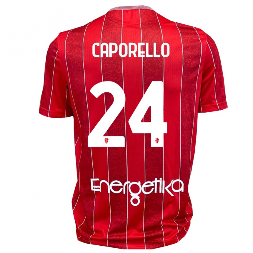 נשים כדורגל אדוארדו קפורלו #24 אדום לבן הרחק ג'רזי 2025/26