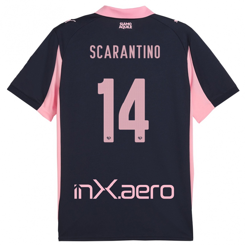 נשים כדורגל Giorgio Scarantino #14 כחול נייבי ורוד הרחק ג'רזי 2025/26